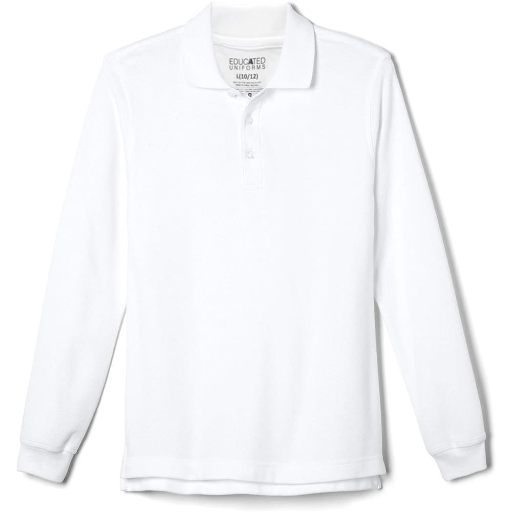 Educated Uniforms Boys 4-20 Long Sleeve Pique Polo Shirt