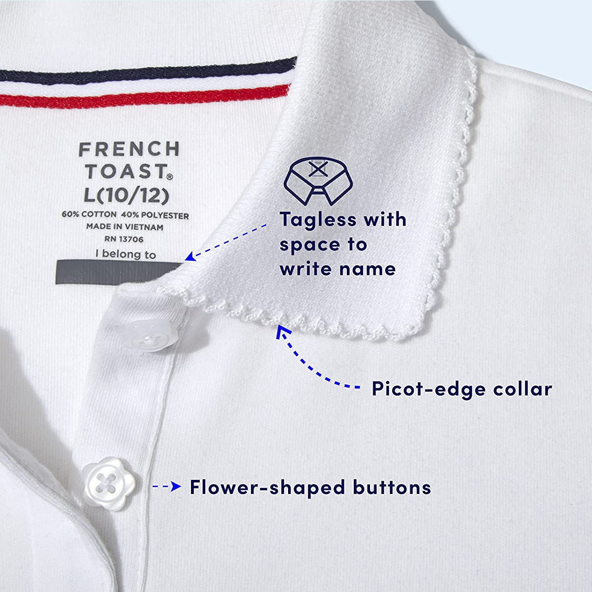 French Toast Girls 2-6x Short-Sleeve Interlock Polo with Picot Collar