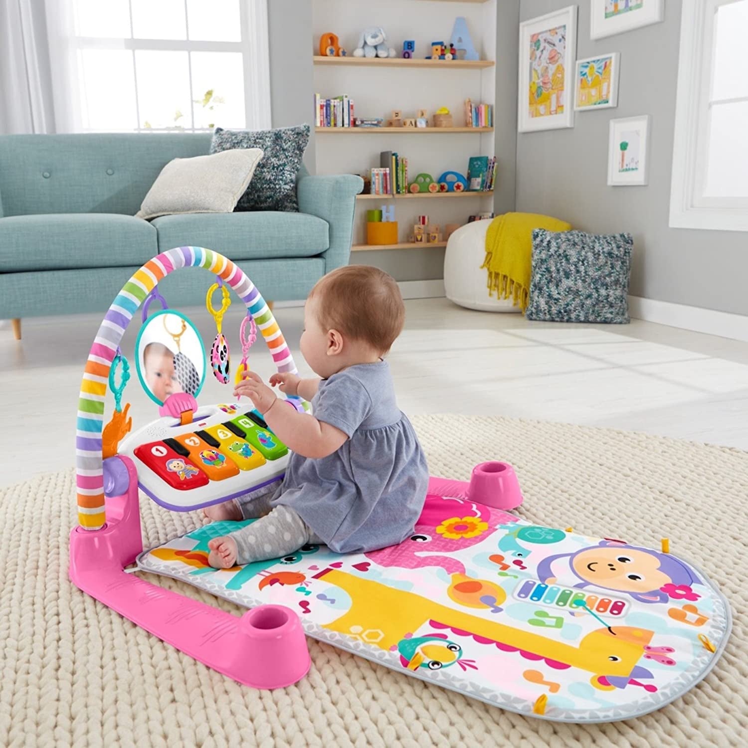 Fisher-Price Baby Playmat Deluxe Kick & Play Piano Gym With Musical -Toy Lights