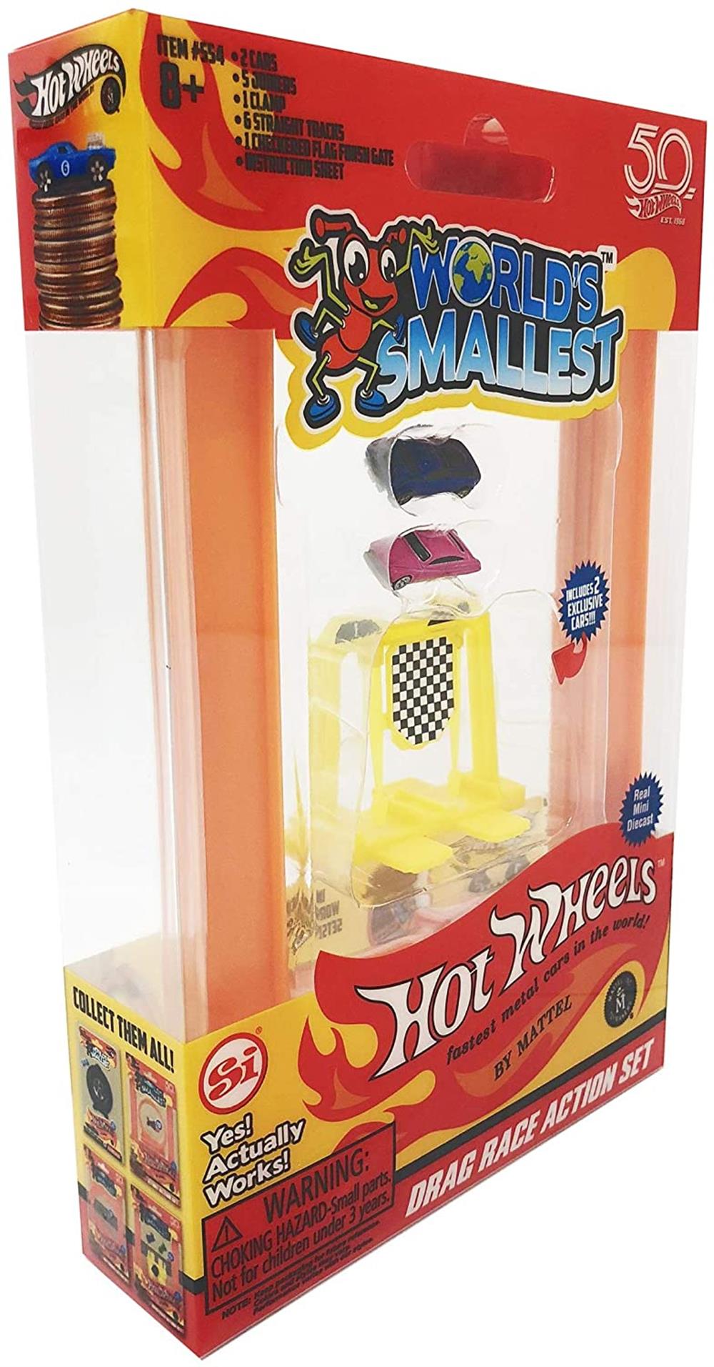 Hot Wheels Worlds Smallest Mini Drag Race Action Set