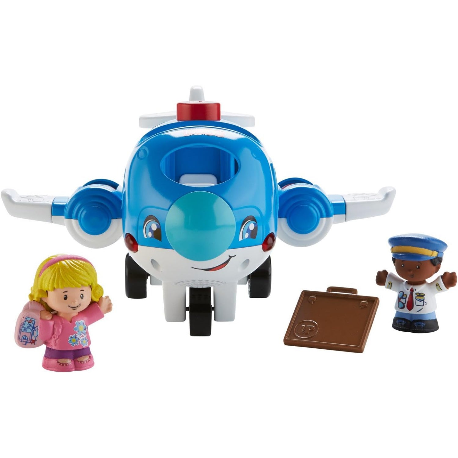 Fisher-Price Little People Airplane Toy with Lights Music and 2 Figures for Toddler Pretend Play