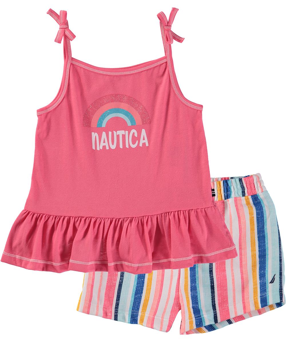 Nautica Girls 2T-4T Rainbow Tank Short Set