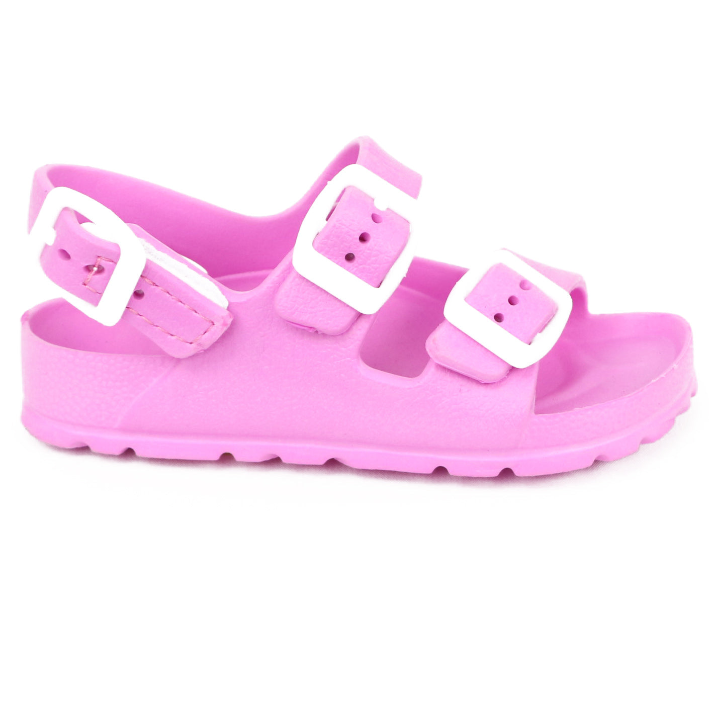 First Steps By Stepping Stones Baby and Infant Girl Sizes 4-6 Dark Pink Buckle Sandal