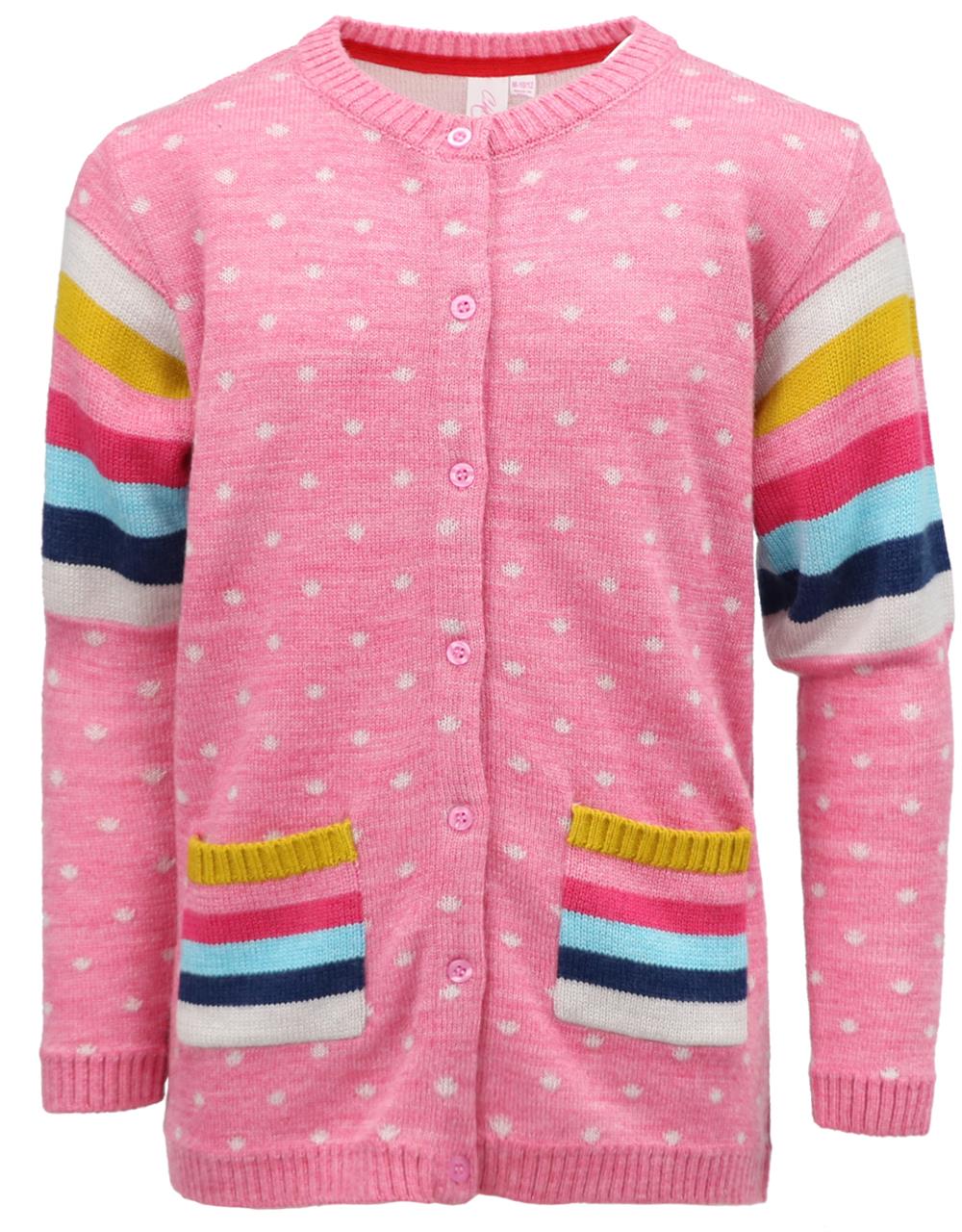 Cyndeelee Girls 2-16 Button Up Polka Dot Cardigan Sweater