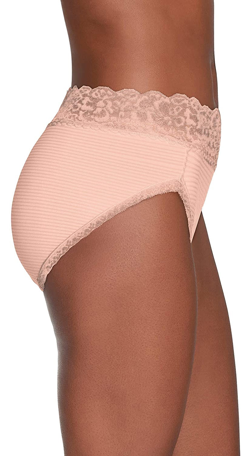 Vanity Fair Womens Hi Cut Flattering Lace Panty Underwear