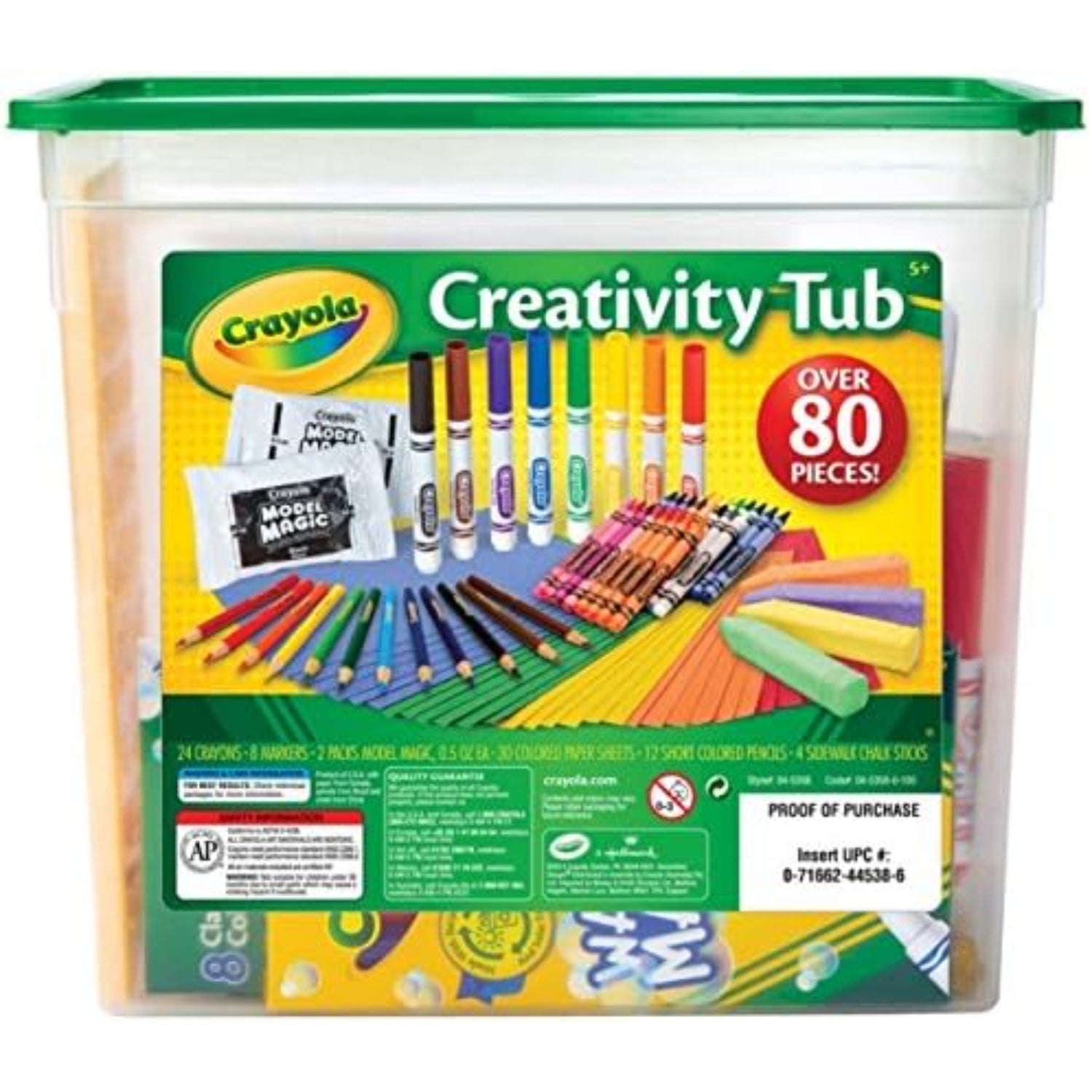 Crayola Creativity Tub, Arts and Crafts, Over 80 Tools, Crayons & Markers, Gifts for Kids