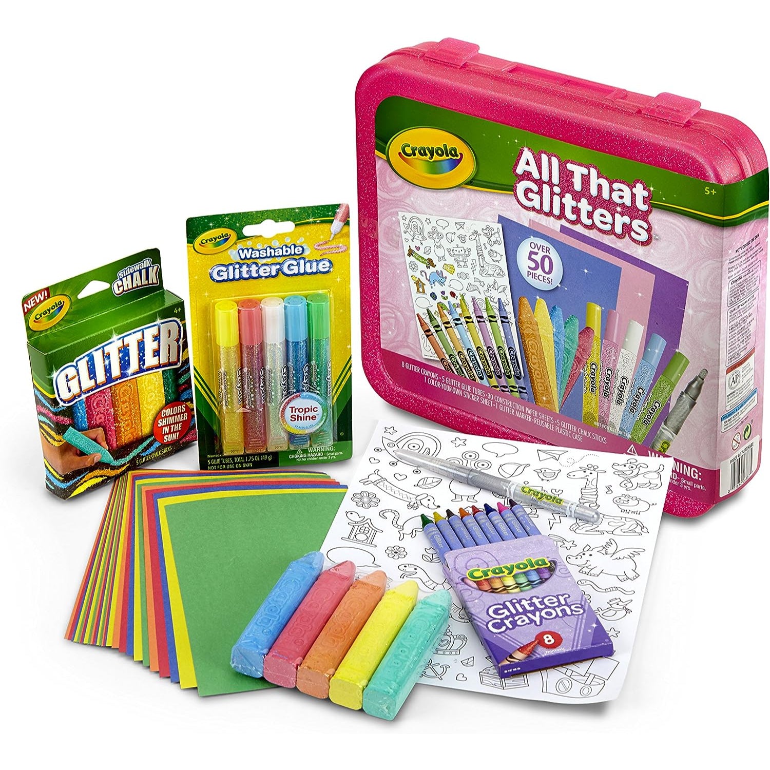 Crayola All That Glitters Art Case Coloring Set, Toys, Gift for Kids Age 5+