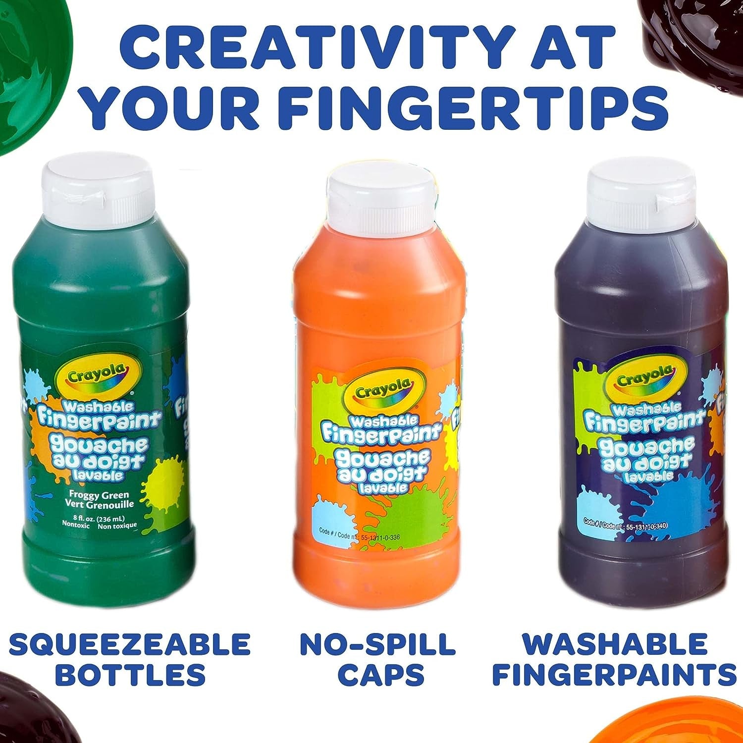 Crayola Washable Fingerpaint (Secondary), 3 Count/8-Ounce