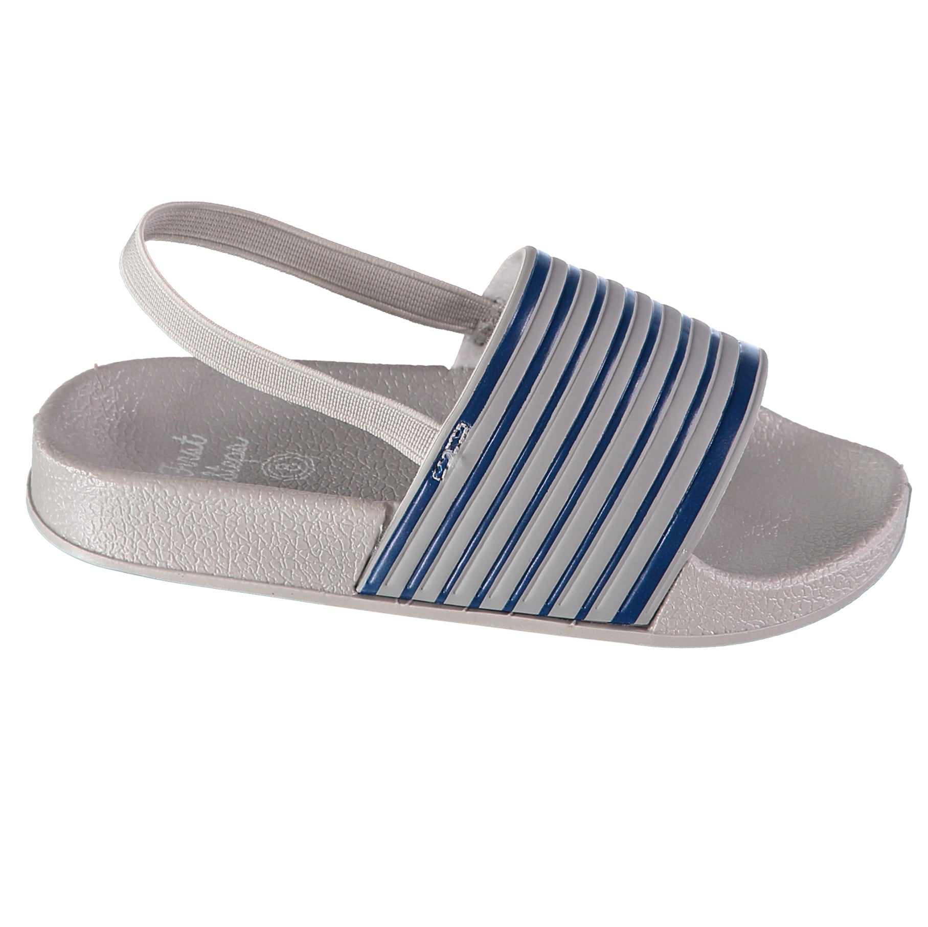 First Steps By Stepping Stones Toddler Boys Size 7-10 Stripe Strap Slide Sandal