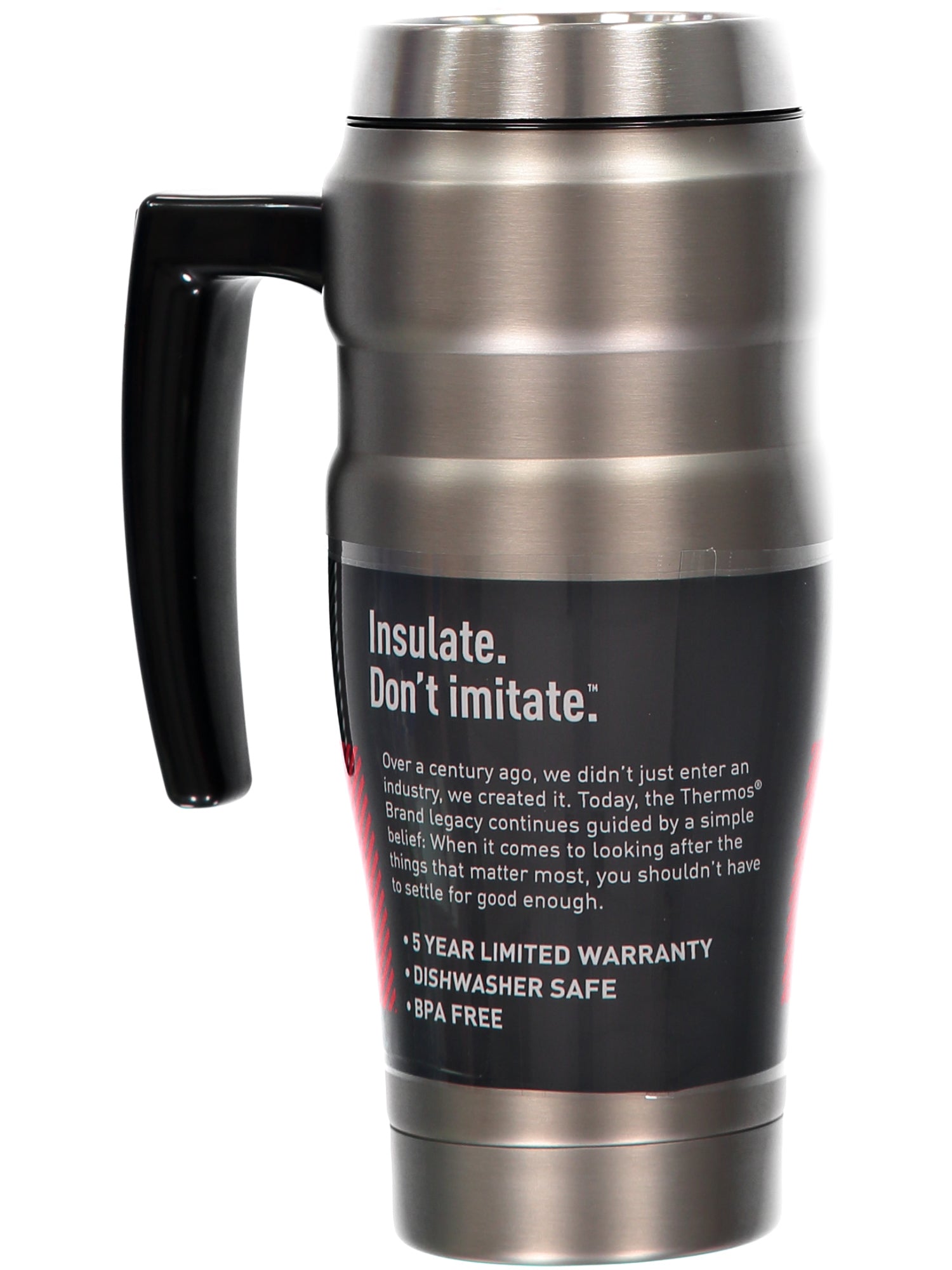 THERMOS Stainless King Vacuum-Insulated Travel Mug with Handle, 16 Ounce, Matte Steel