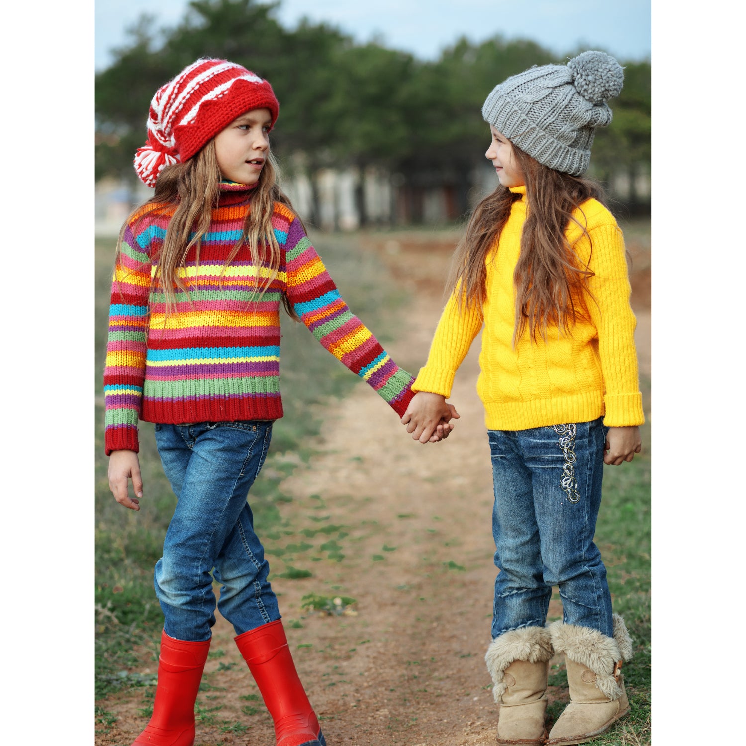 Cyndeelee Girls 2-16 Pattern Yoke Sweater