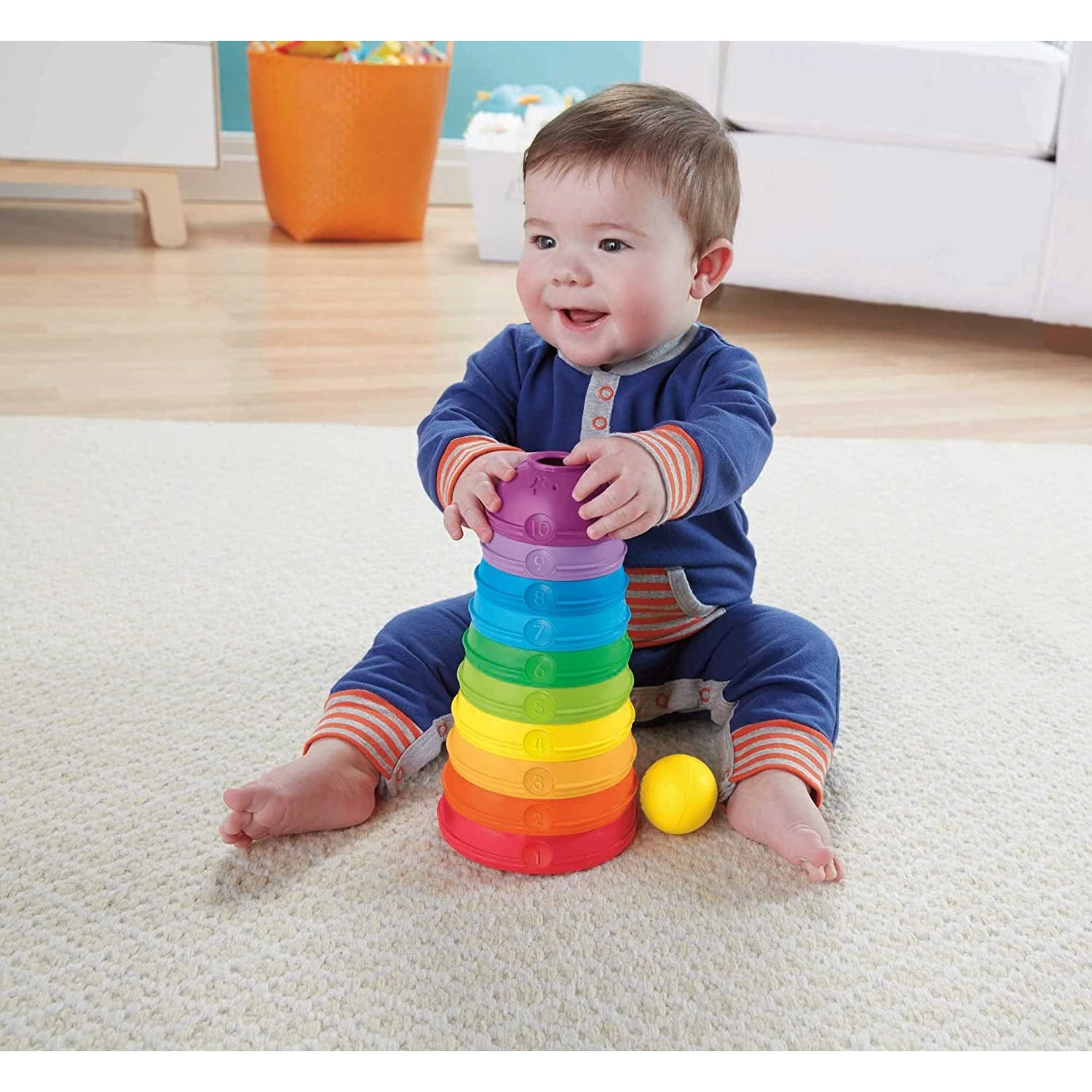 Fisher-Price Baby Stacking & Nesting Stack & Roll Cups, Set of 10