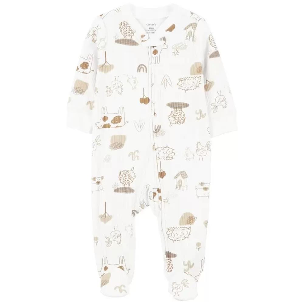 Carters Boys 0-9 Months Animals 2-Way Zip Cotton Blend Sleep & Play