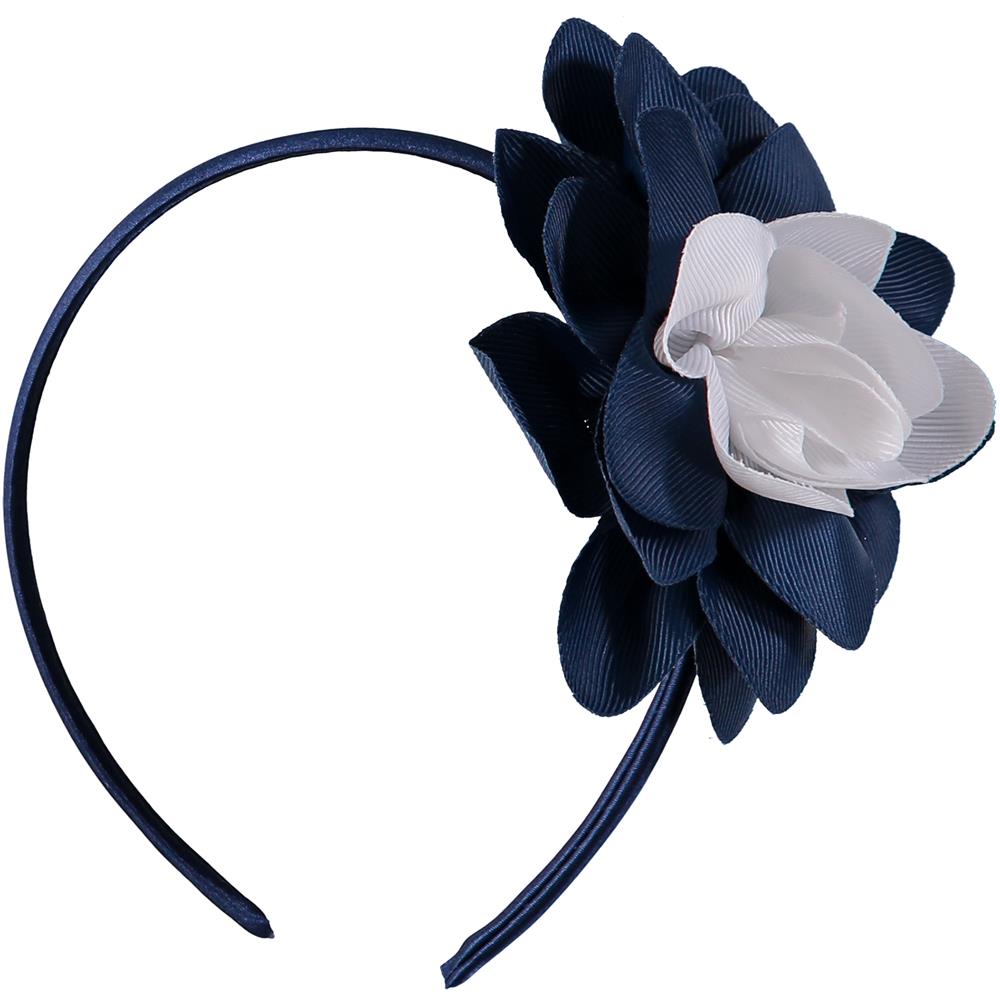 French Toast Bow Headband with Grosgrain Flower