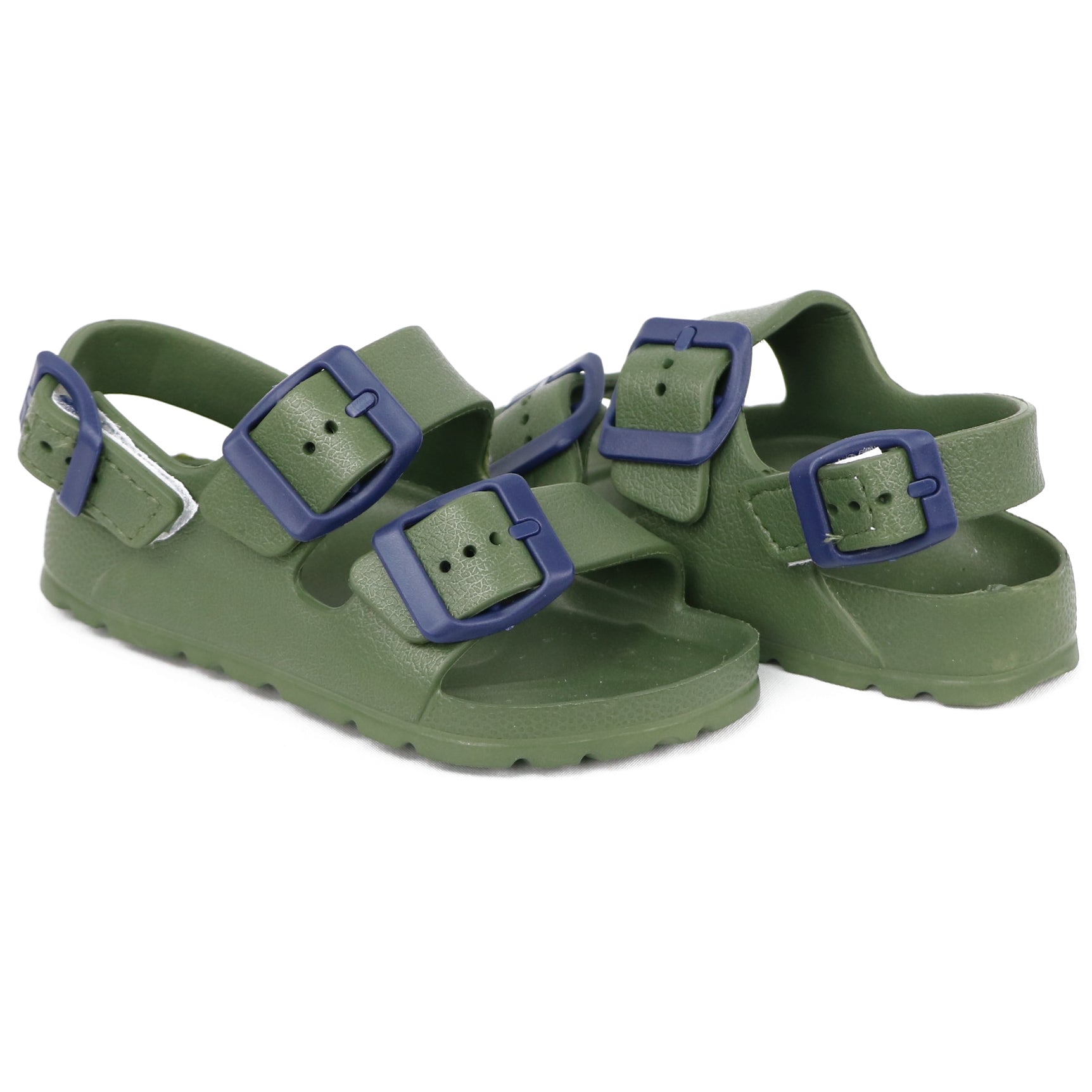 First Steps By Stepping Stones Baby and Infant Boy Sizes 7-10 Olive Buckle Sandal