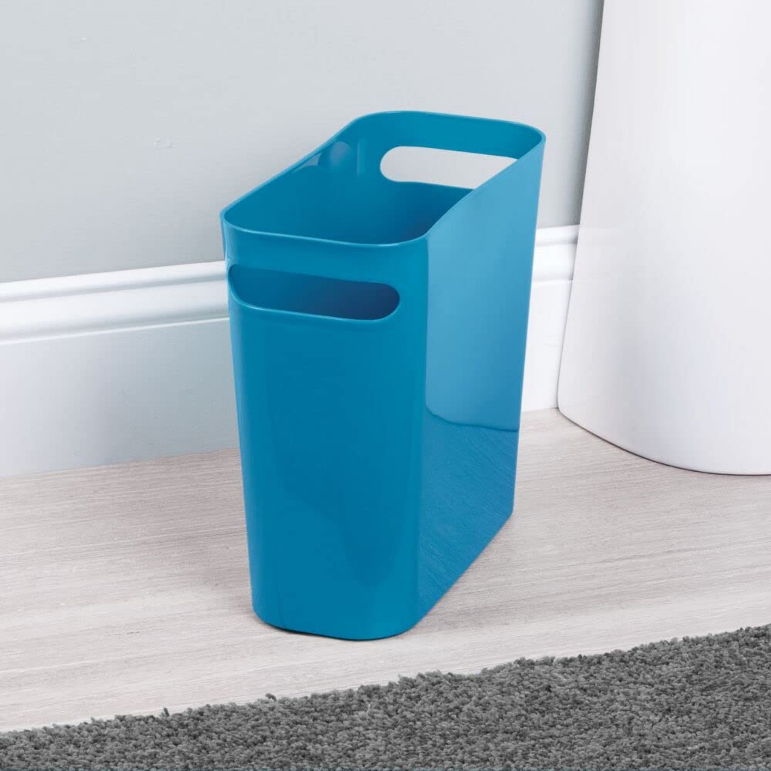 mDesign Plastic Small Trash Can, 1.5 Gallon, Cornflower Blue