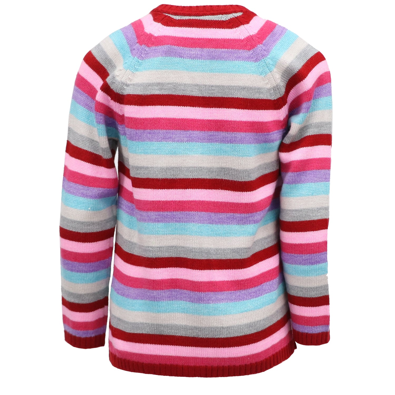 Cyndeelee Girls 2-16 Button Up Color Block Stripe Sweater Cardigan