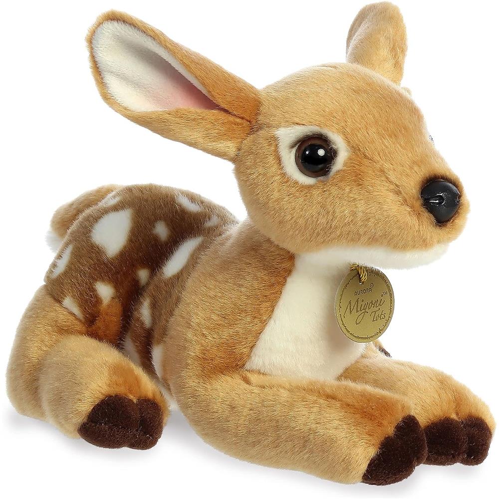 Aurora Adorable Miyoni Fawn Stuffed Animal - Lifelike Detail - Cherished Companionship - Brown 9 Inc