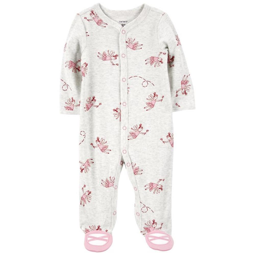 Carters Girls 0-9 Months Ballet Snap-Up Cotton Blend Sleep & Play