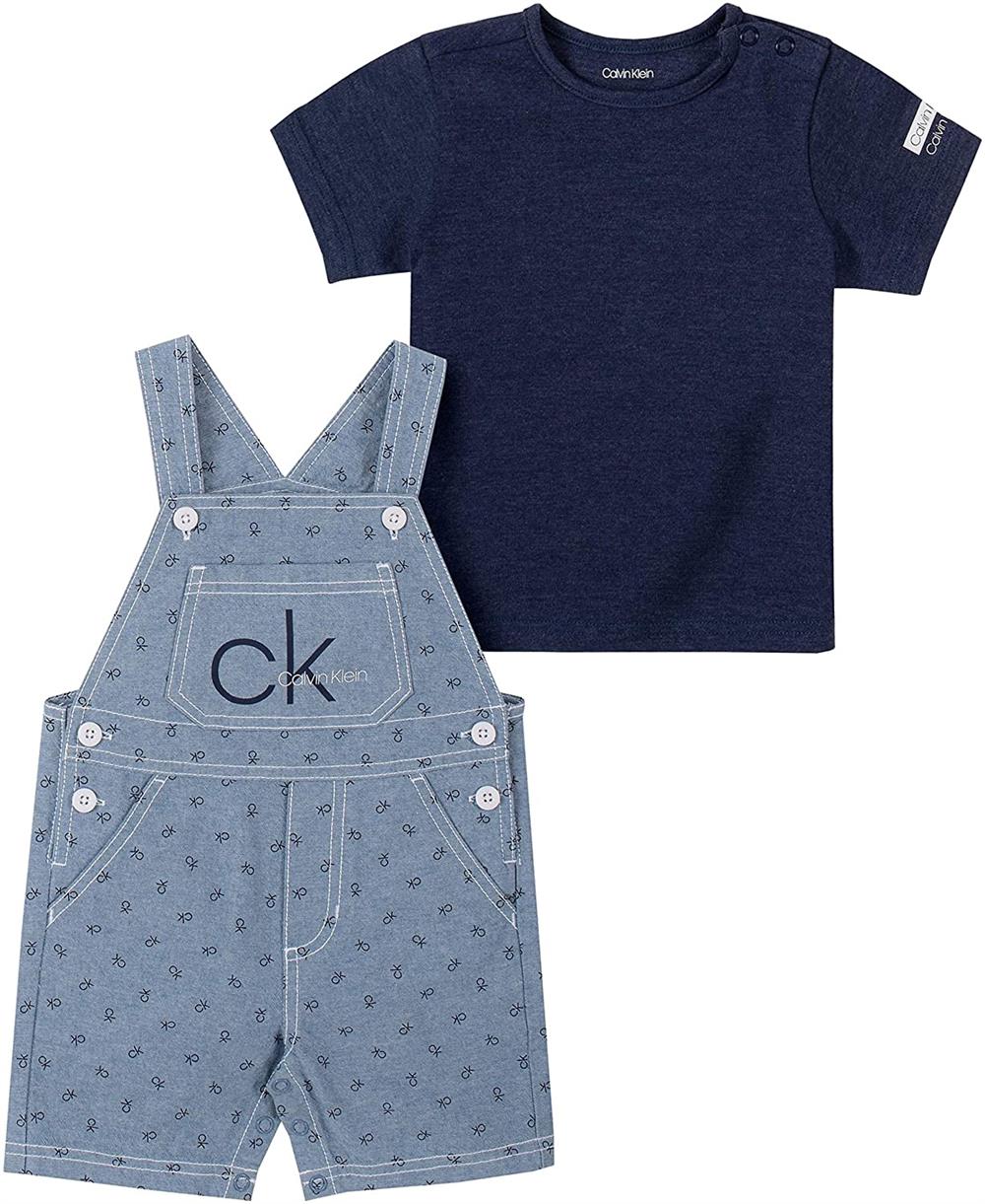 Calvin Klein Boys 0-9 Months Denim Shortall Set