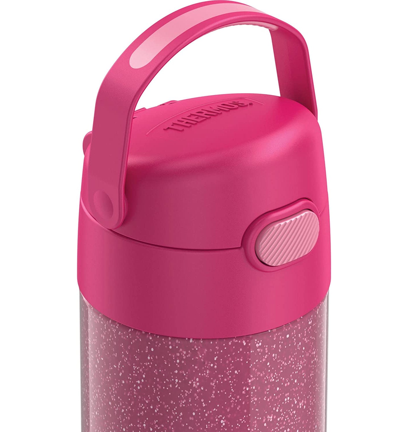 Thermos FUNTAINER 12 Ounce Stainless Steel Straw Bottle, Glitter Pink