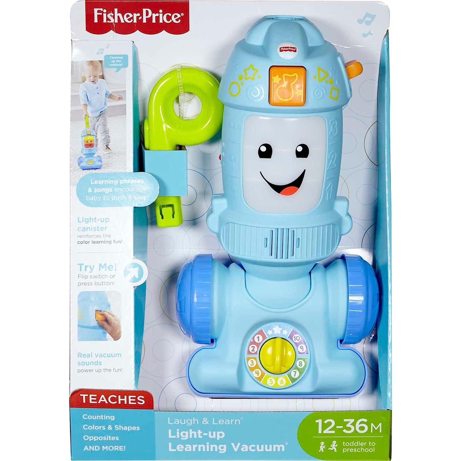 Fisher-Price Laugh & Learn Toddler Toy Light-Up Learning Vacuum Musical Push Along