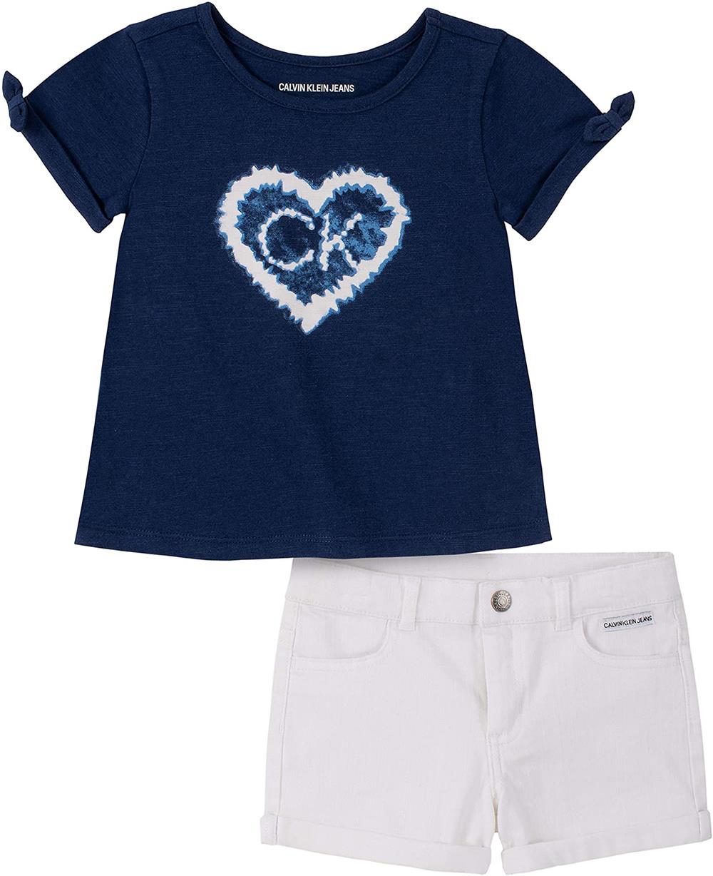 Calvin Klein Girls 4-6X Heart Short Set