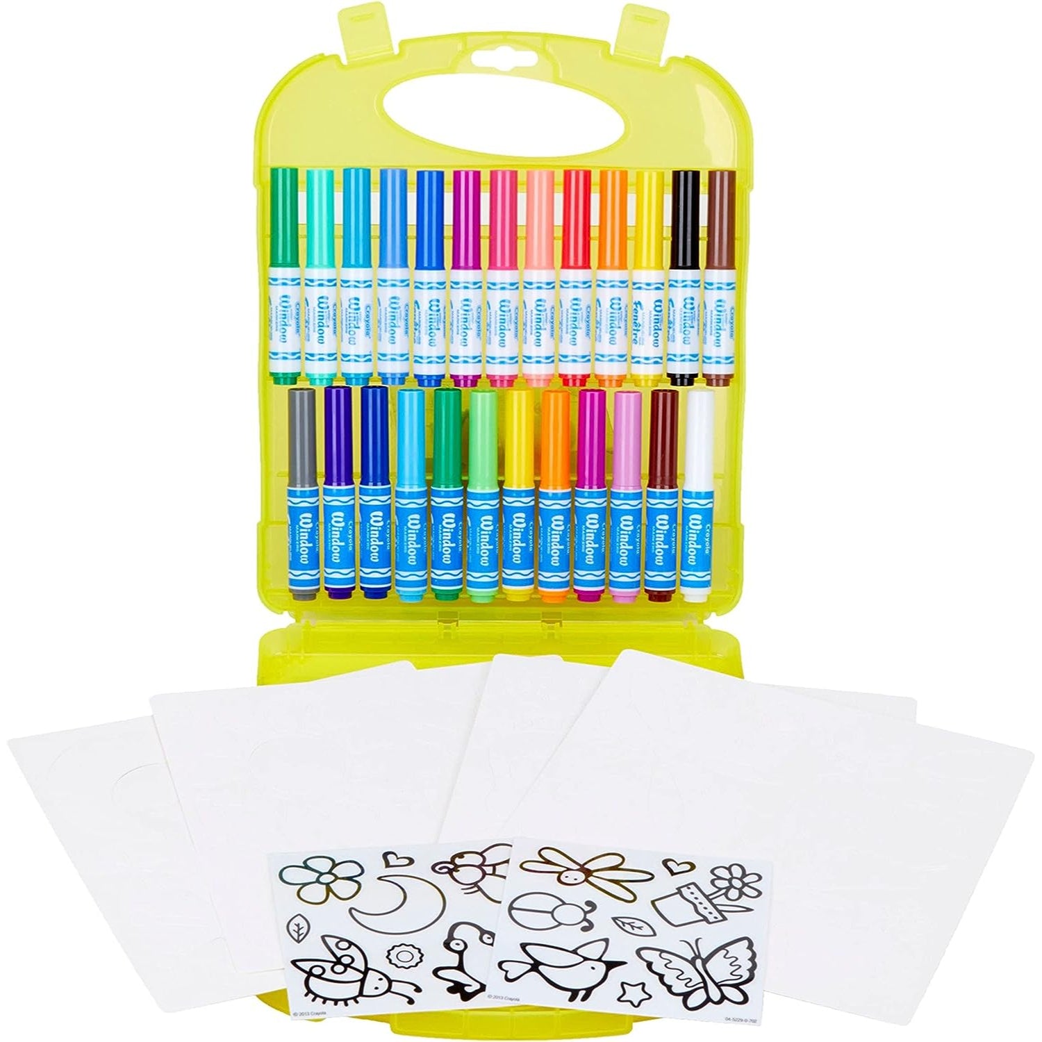 Crayola Window Markers & Stencil Set, Craft, 30+ Pieces, Gifts for Kids