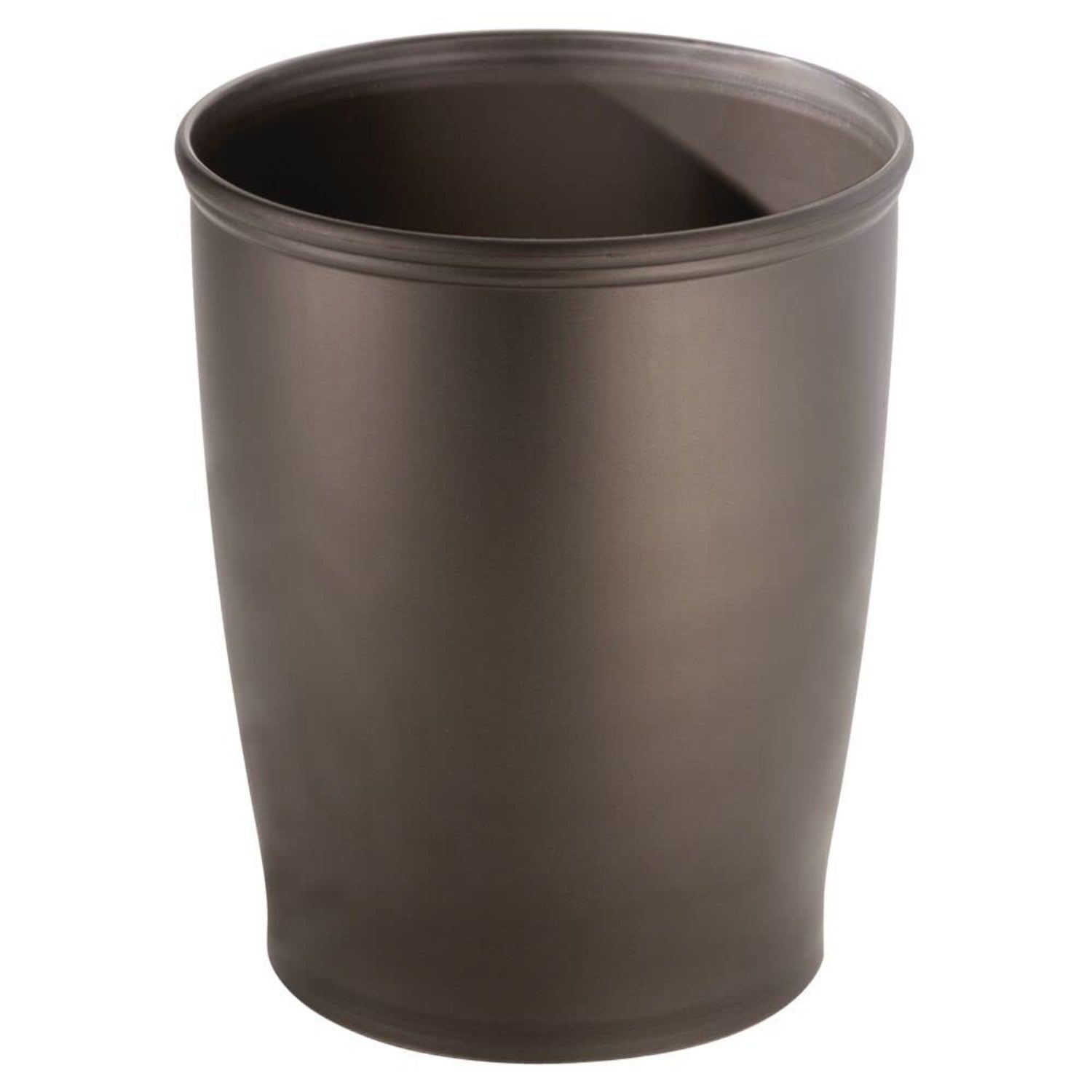 mDesign Plastic Bathroom Garbage Can, 1.6 Gallon Trash Can - 2 Pack - Bronze