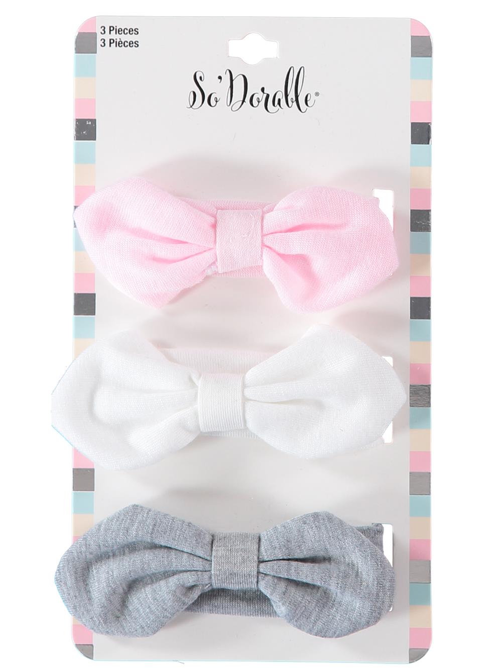 So Dorable 3 Piece Knit Bow Fabric Headbands