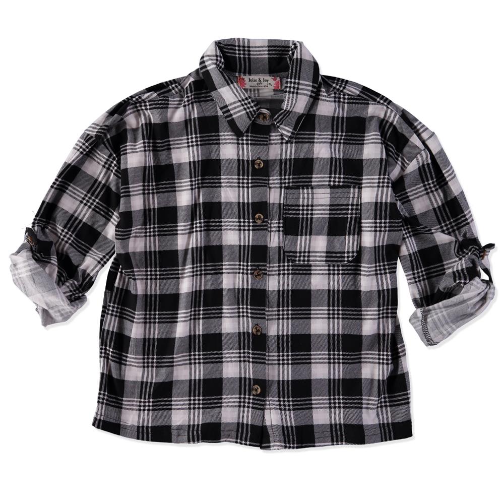 Jolie & Joy Girls 7-16 Plaid Roll Sleeve Button Up Shirt