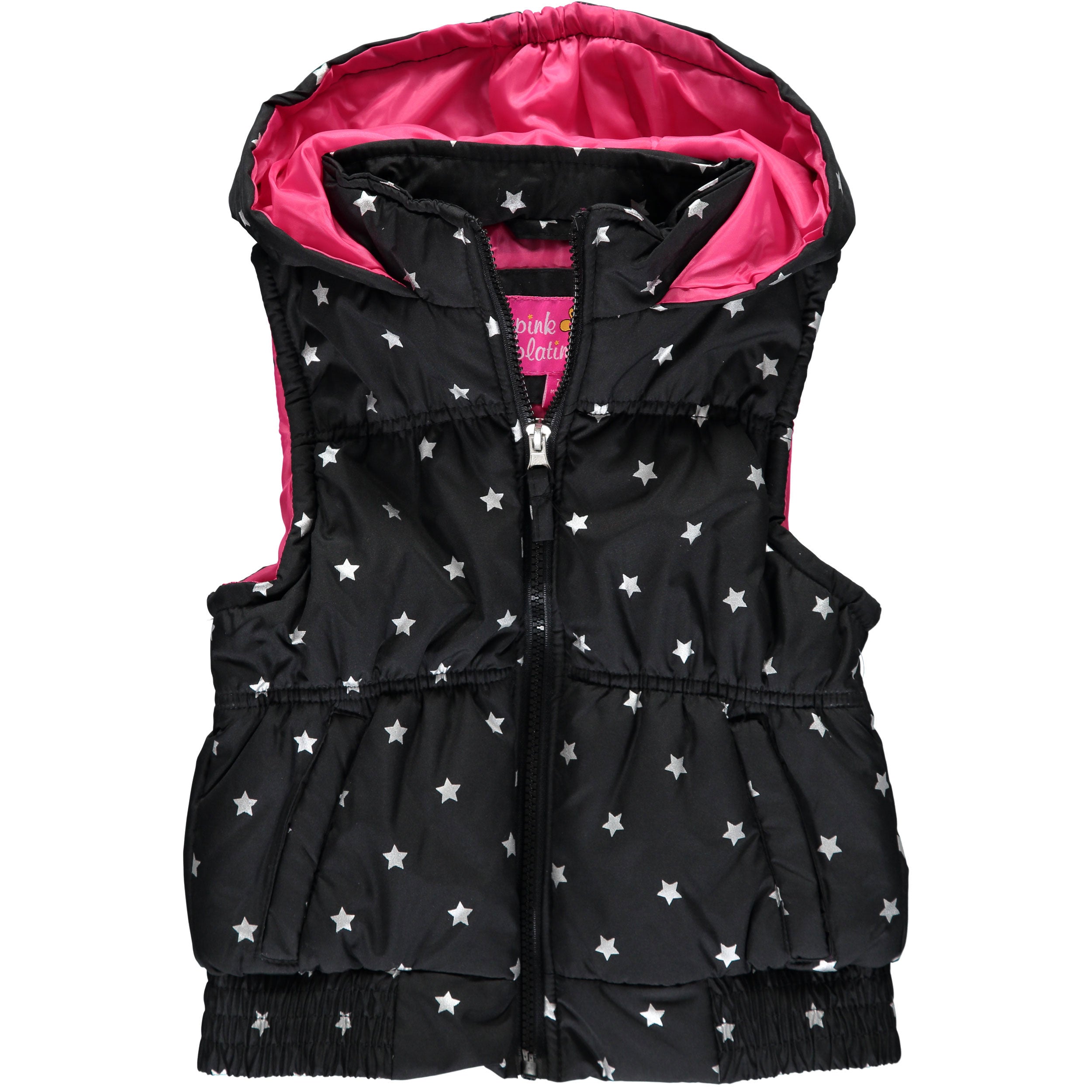 Pink Platinum Girls 2T-4T Foil Star Vest