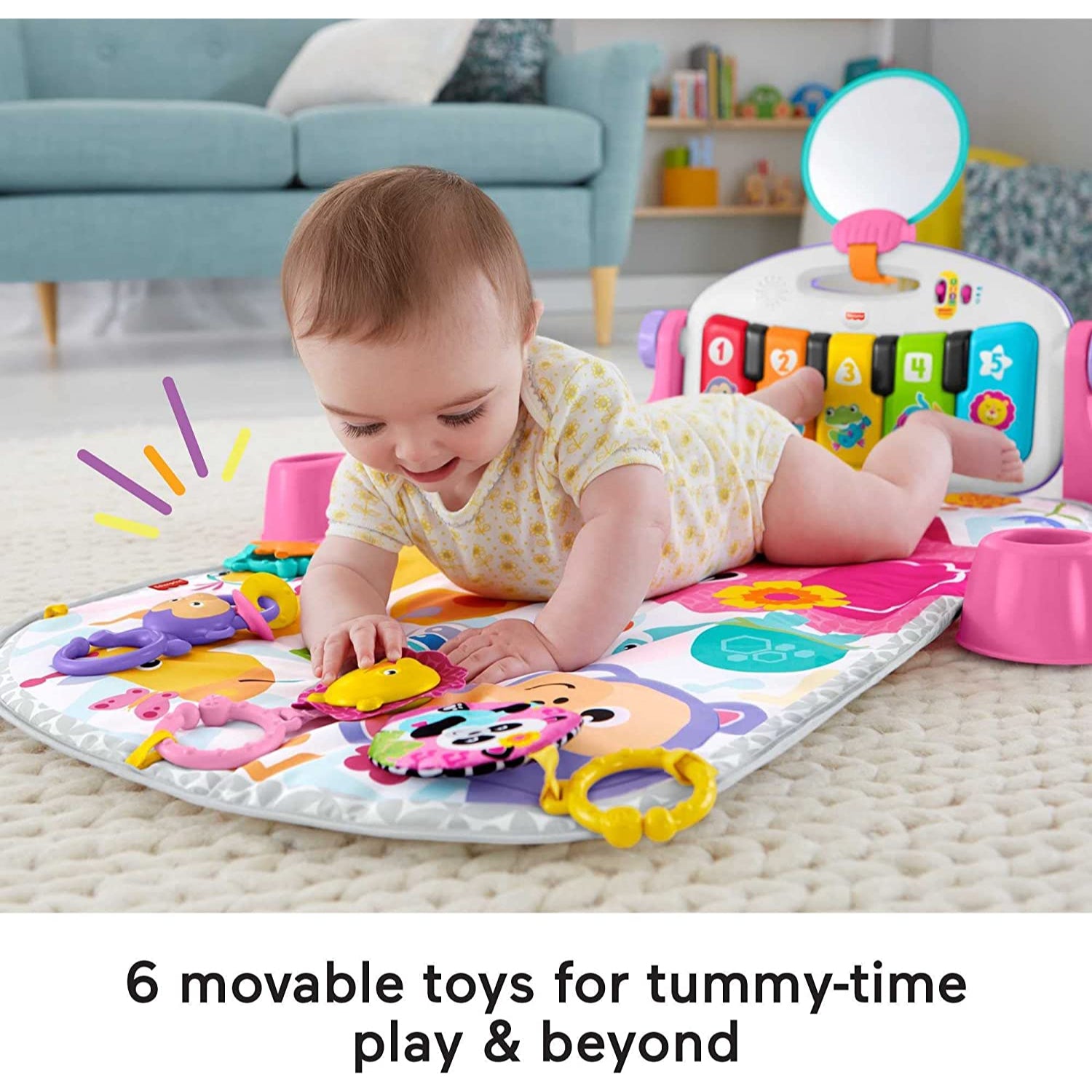 Fisher-Price Baby Playmat Deluxe Kick & Play Piano Gym With Musical -Toy Lights