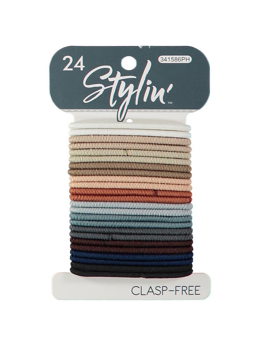 Stylin 24 Piece Clasp Free Ponyholders, Natural