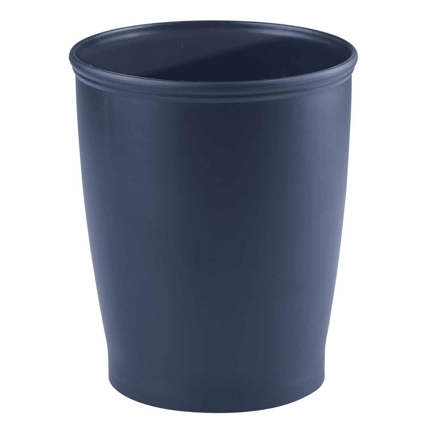 mDesign Small Plastic Bathroom Garbage Can - 1.6 Gallon Trash Can, 2 Pack - Navy Blue