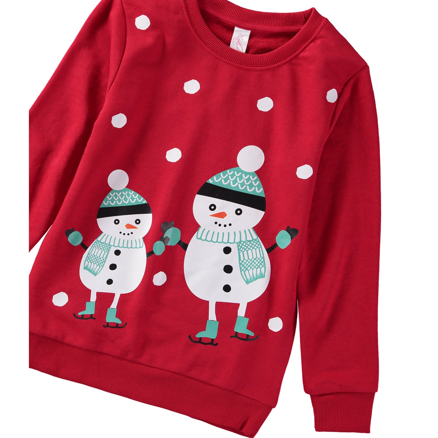 Cyndeelee Girls 2-16 French Terry Playful Snowman Sweatshirt