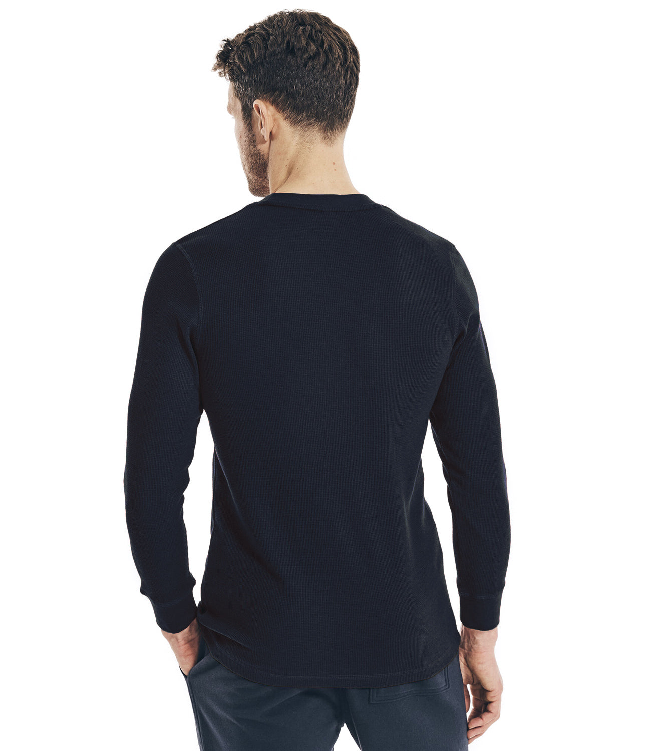 Nautica Mens Long Sleeve Crewneck Waffle Thermal Top