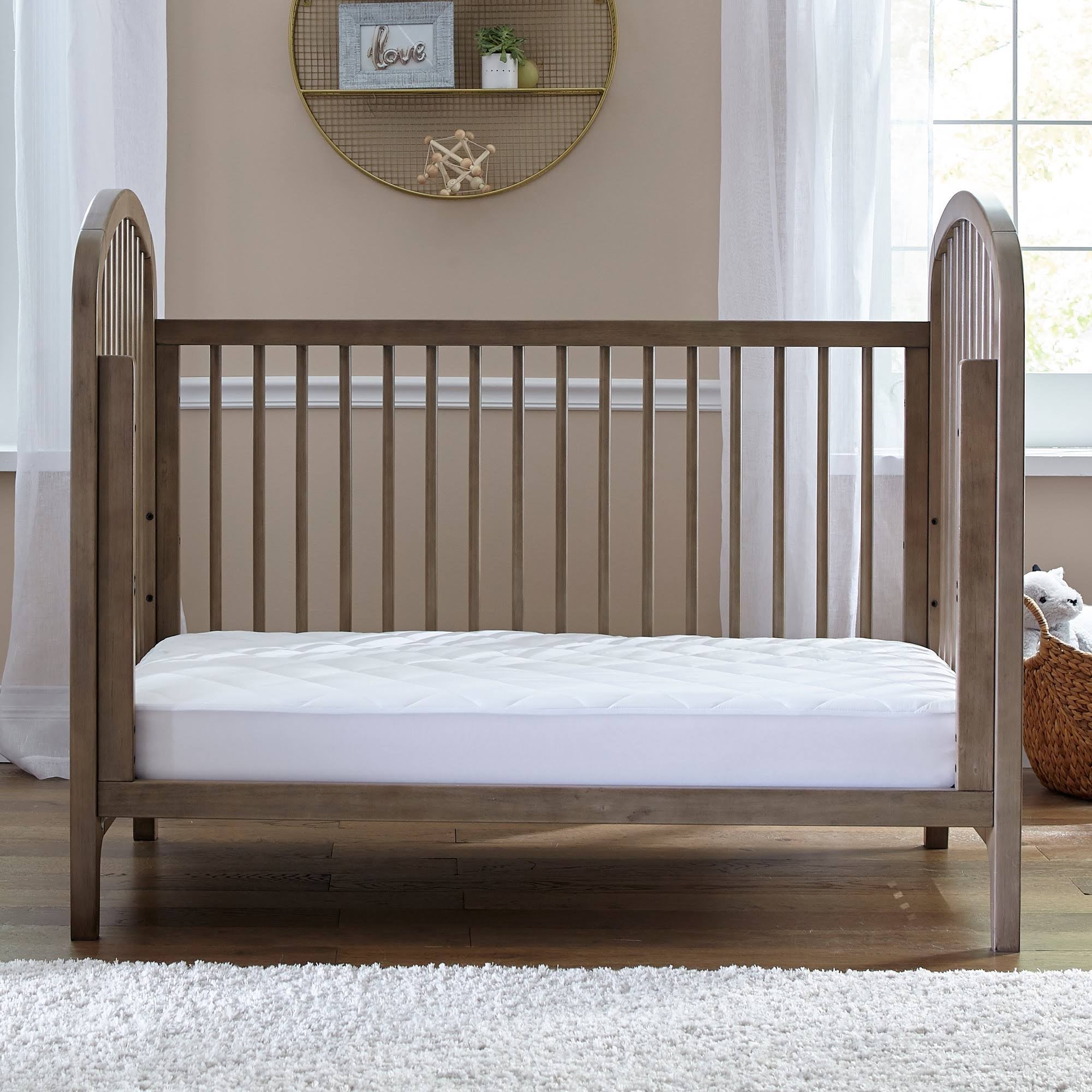 Sealy Naturals Cotton Fitted Toddler & Baby Crib Mattress Pad