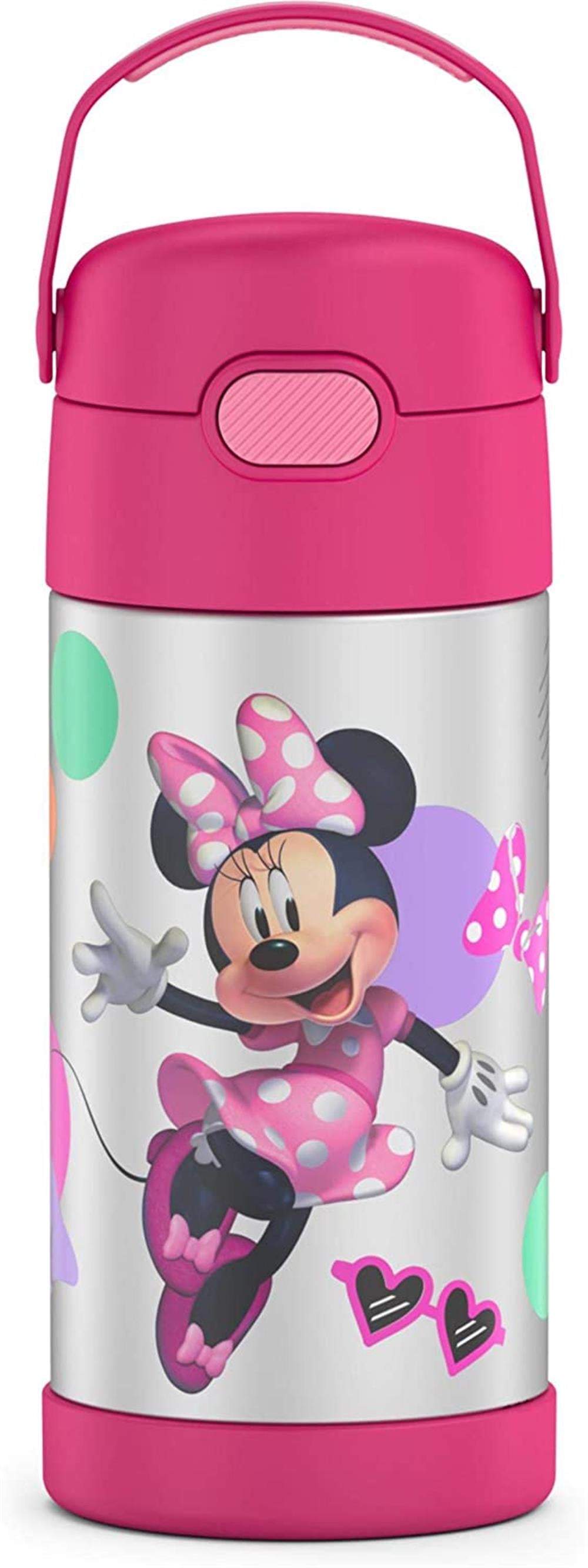 Thermos FUNTAINER 12 Ounce Stainless Steel Straw Bottle, Minnie Mouse