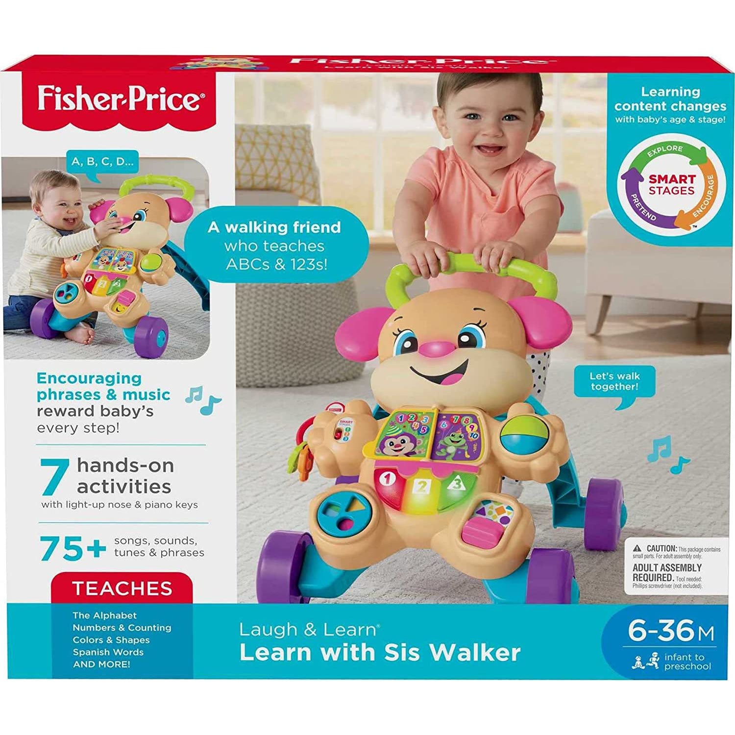 Fisher-Price Laugh & Learn Baby & Toddler Toy Smart Stages Learn With Sis Walker