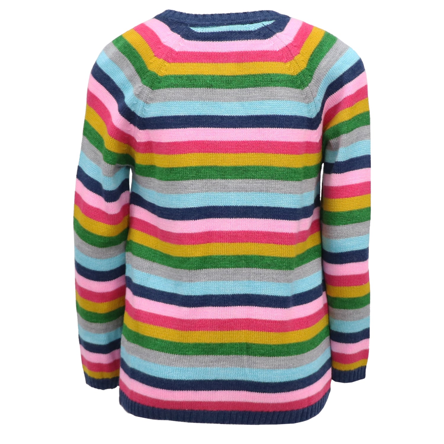 Cyndeelee Girls 2-16 Button Up Color Block Stripe Sweater Cardigan