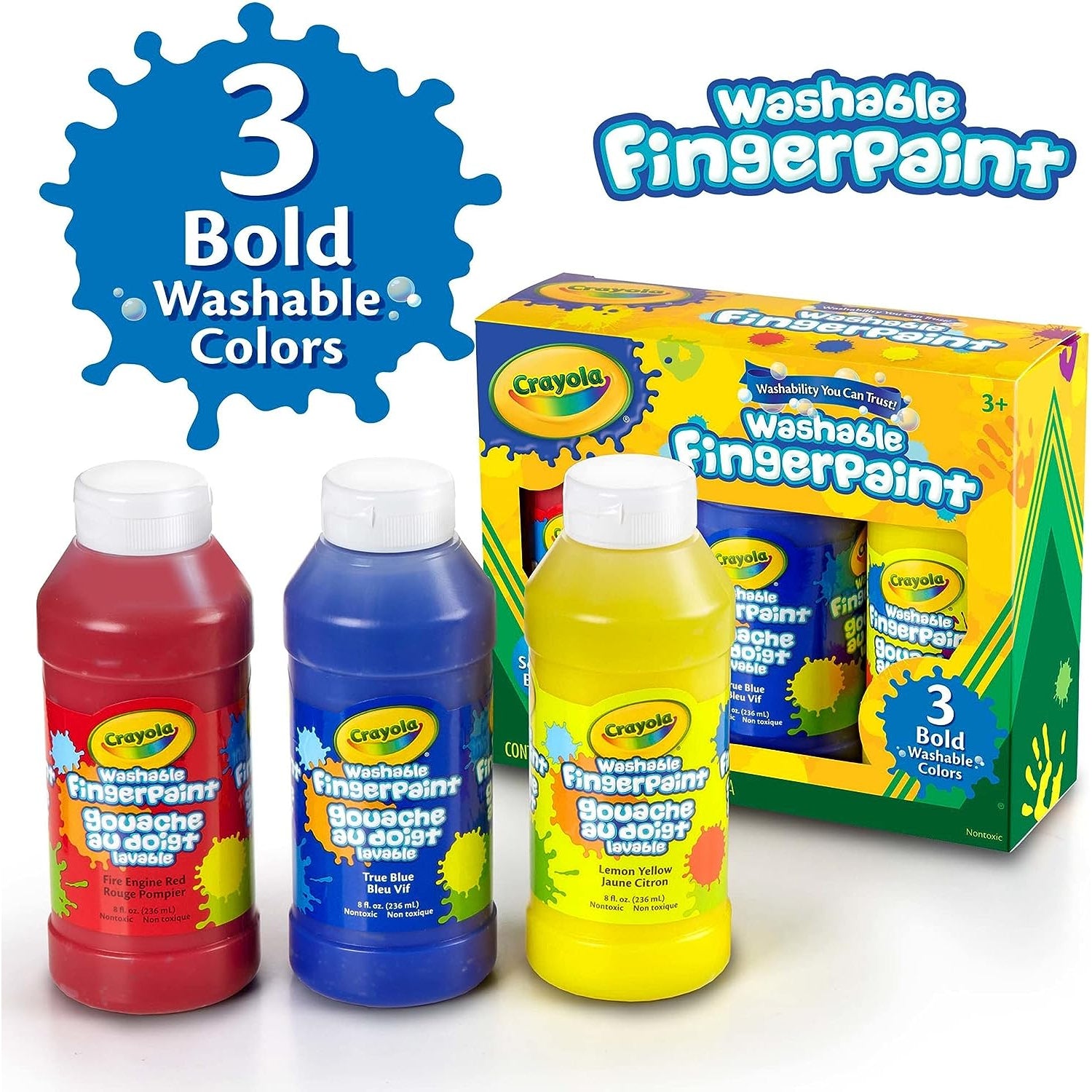 Crayola 8-Ounce Washable Fingerpaint-Primary (3 Count)