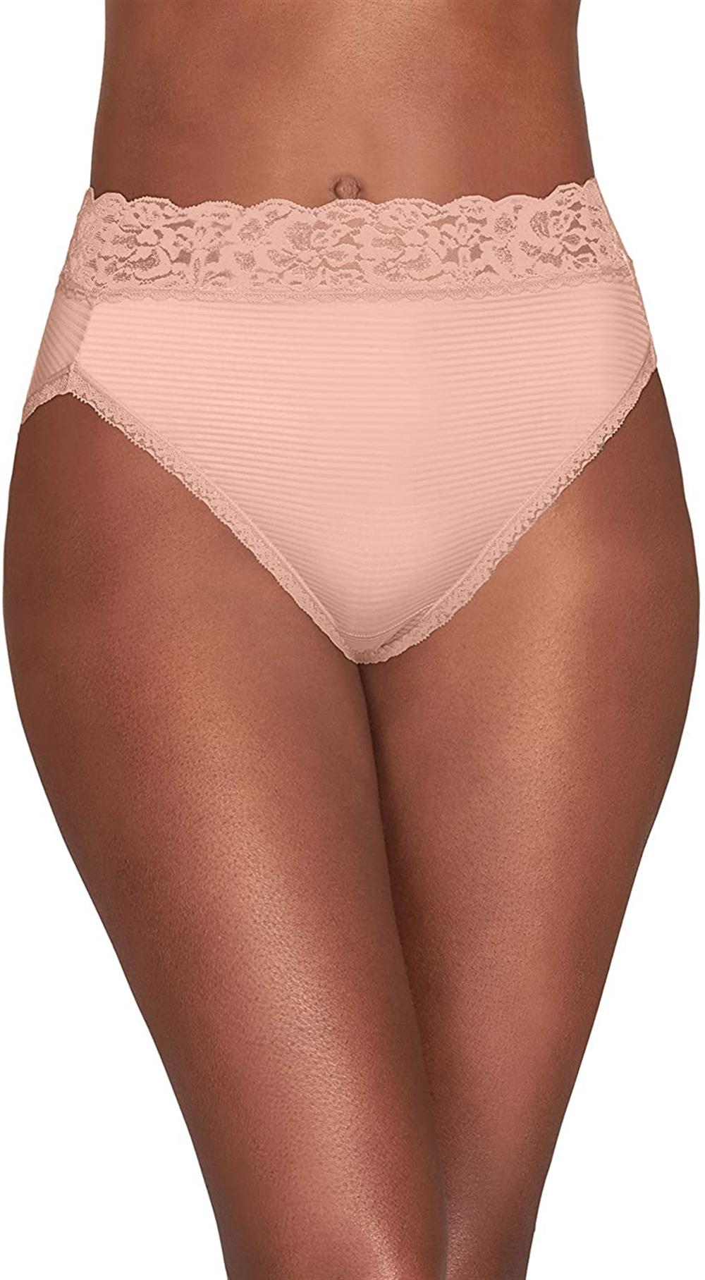 Vanity Fair Womens Hi Cut Flattering Lace Panty Underwear