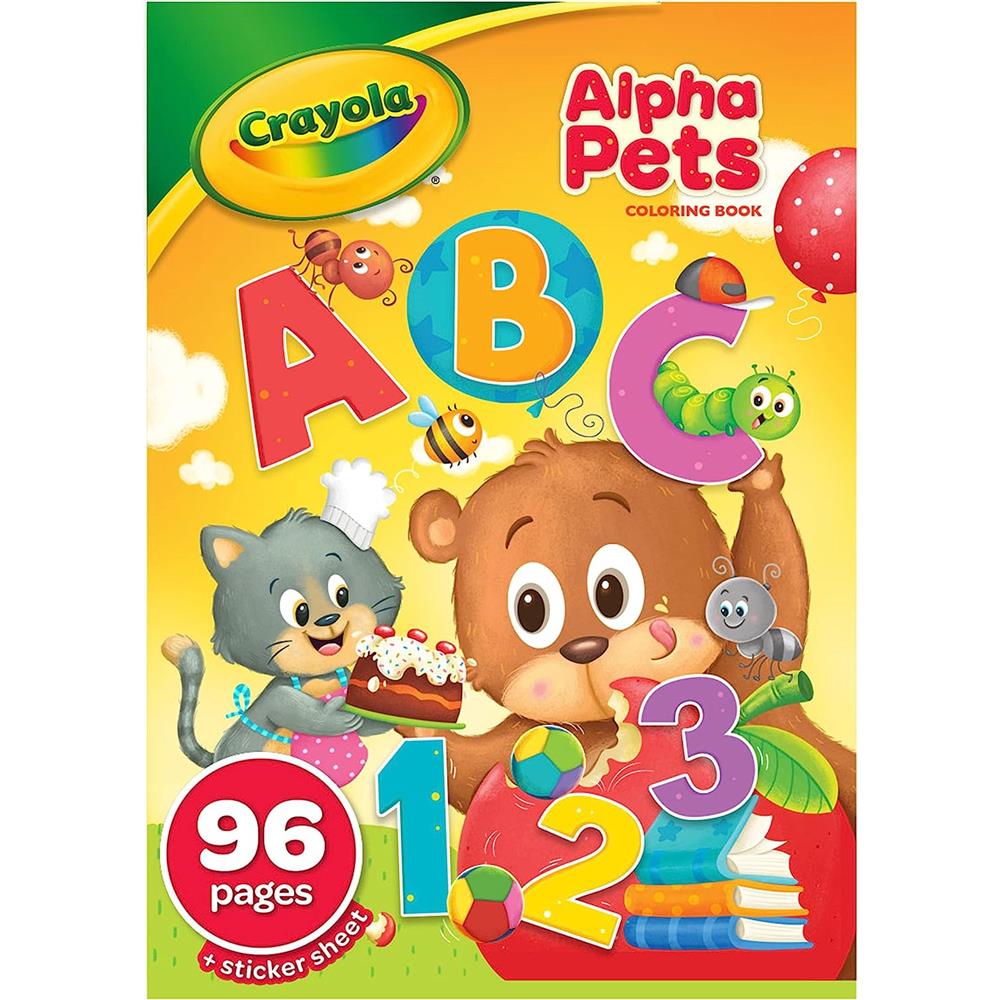 Crayola Alpha Pets Coloring Pages and Stickers, Number & Alphabet Coloring Book