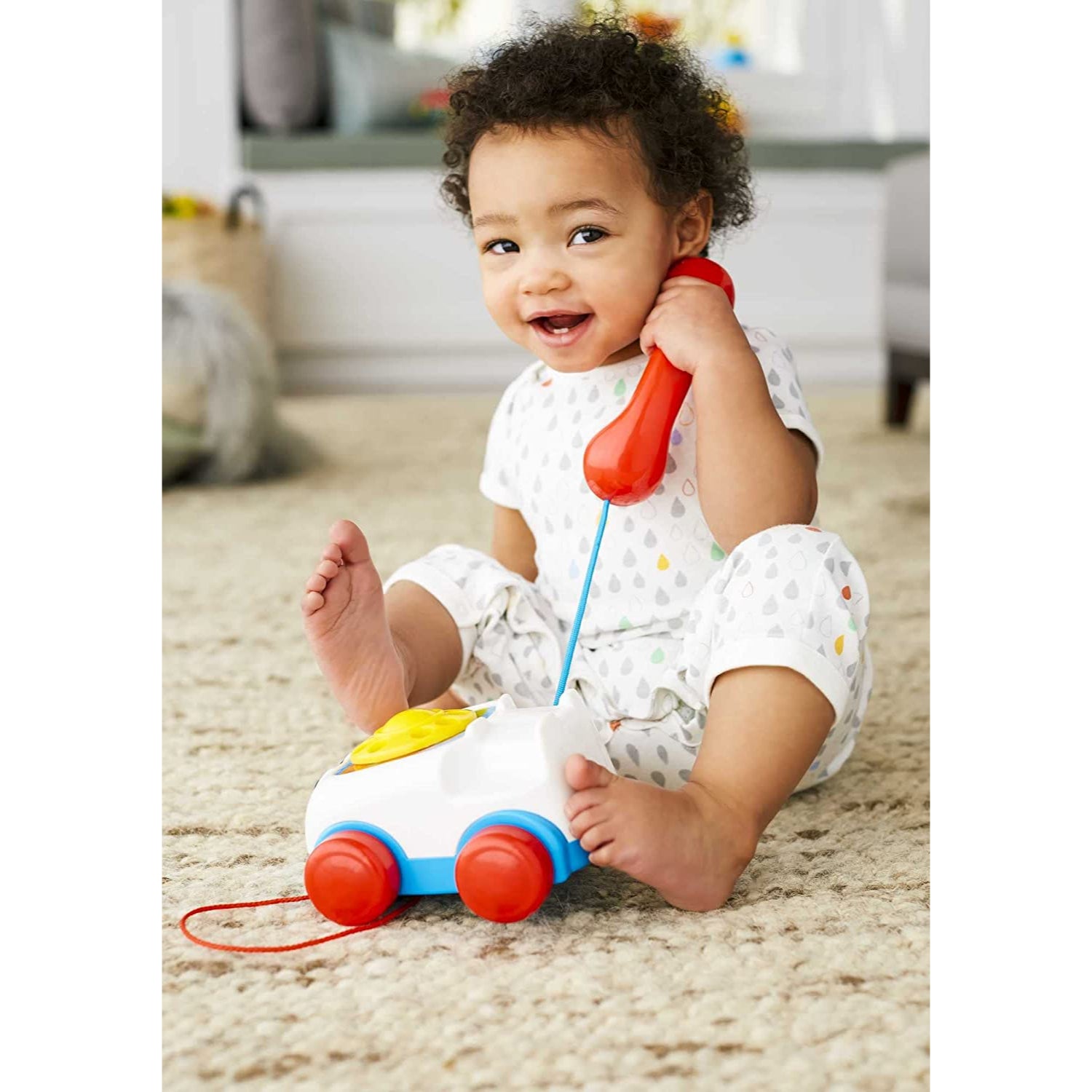 Fisher-Price Toddler Pull Toy Chatter Telephone Pretend Phone With Rotary Dial