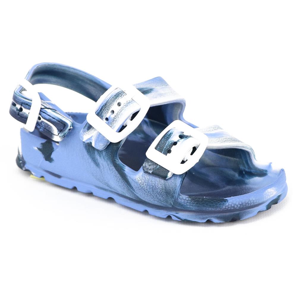 First Steps By Stepping Stones Baby and Infant Boy Sizes 7-10 Navy Camo Buckle Sandal