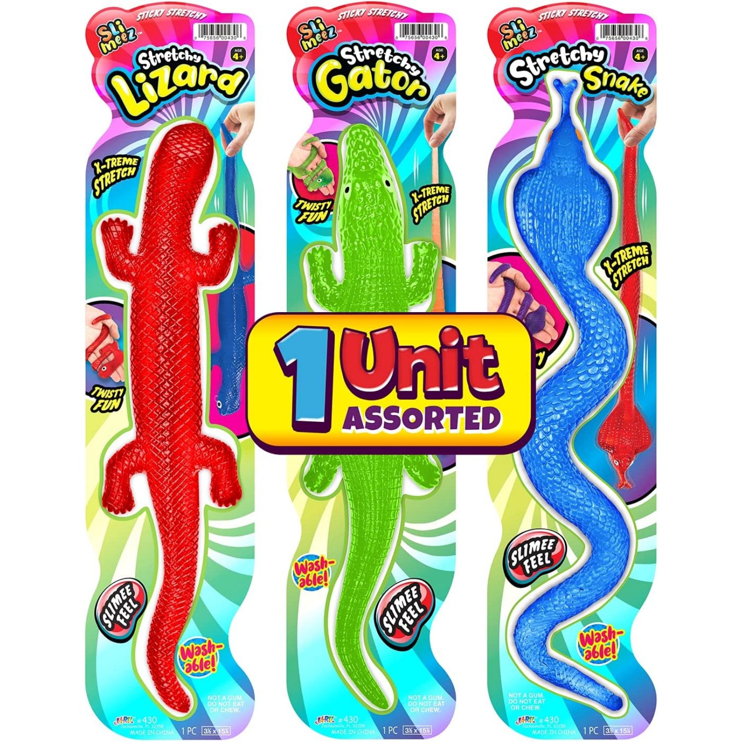 Ja-Ru Slimeez Big Stretchy Reptiles-Color may vary