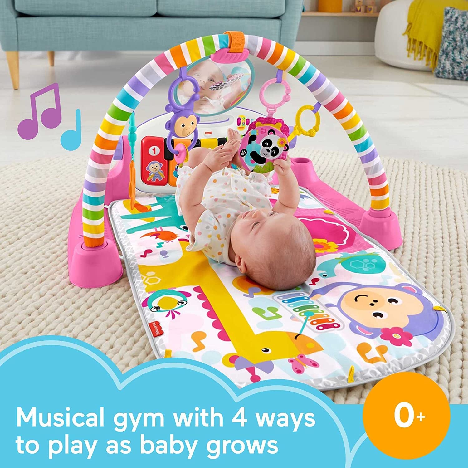 Fisher-Price Baby Playmat Deluxe Kick & Play Piano Gym With Musical -Toy Lights