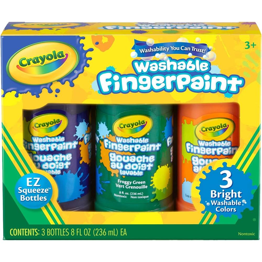 Crayola Washable Fingerpaint (Secondary), 3 Count/8-Ounce