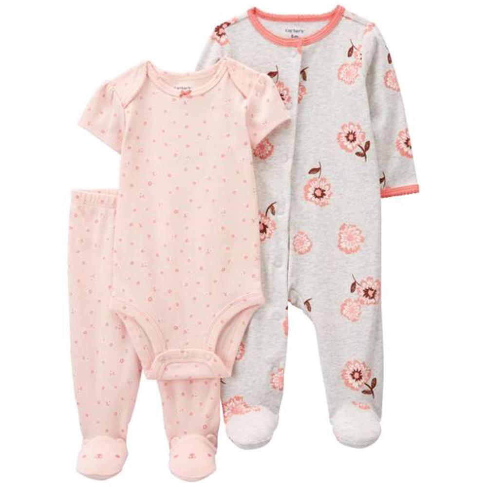 Carters 3-Piece Floral Bodysuit Set